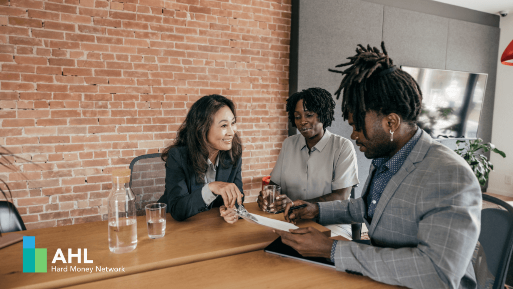 couple meeting with lender