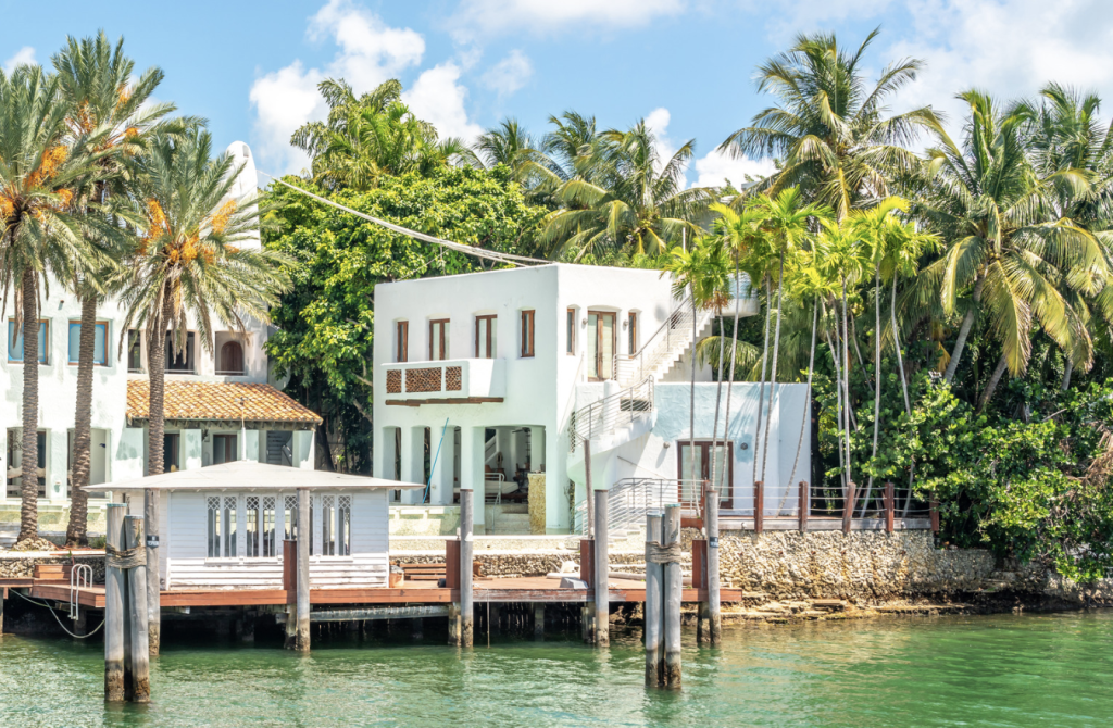 luxurious house on the water in miami